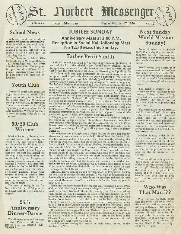 St. Norbert Messenger, October 17, 1976 p.1