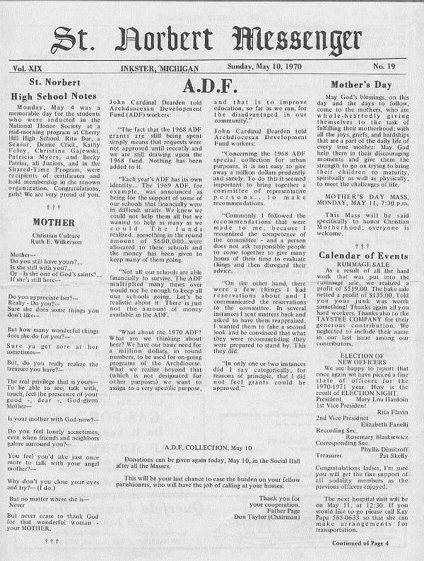 messenger Sunday, May 10, 1970 p1