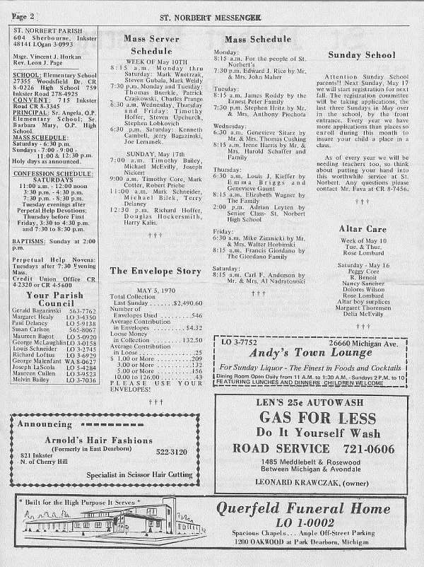 messenger Sunday, May 10, 1970 p 2