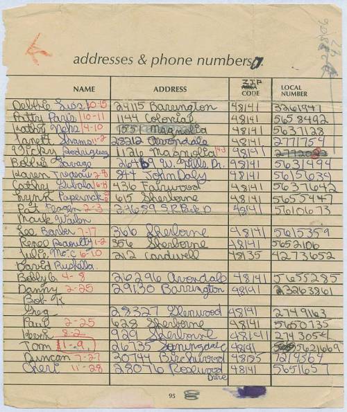 phone & address list