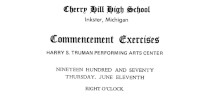 1970 CHHS Commencment Program