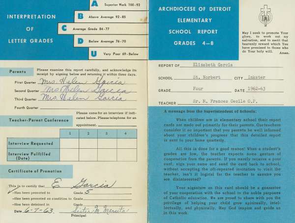 1963 Report Card