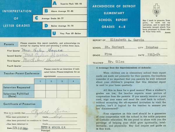 1964 Report Card