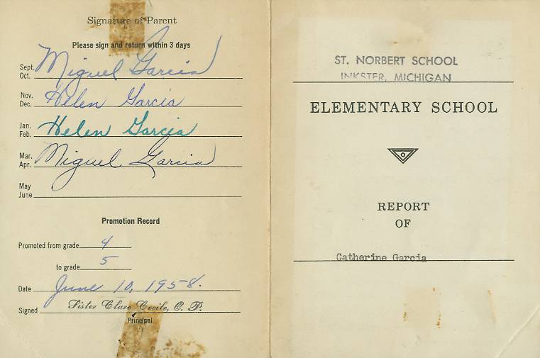1958 Report Card