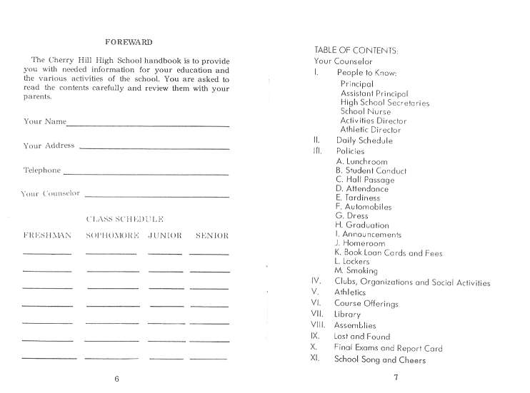 Cherry Hill High School Student Handbook pp.6-7