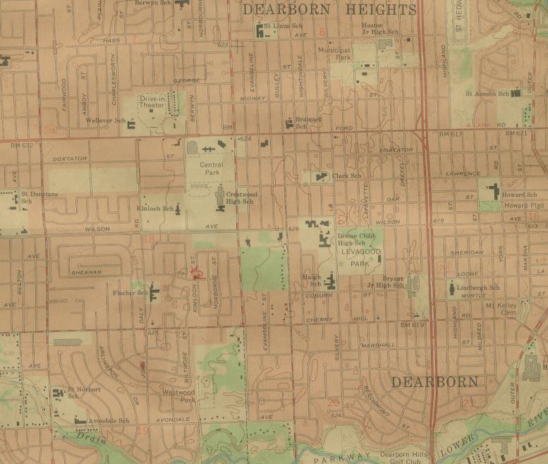 Inkster Michigan Quadrangle Map, Section 4